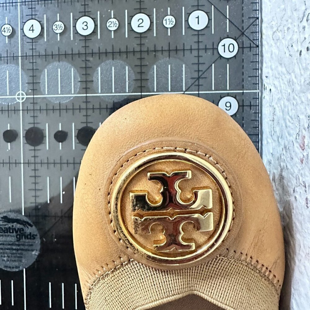 Tory Burch Caroline Women Size 5M Mustard Patent Leather Ballet Flat Shoes - Picture 14 of 14
